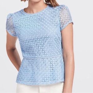 Draper James Lattice Peplum Top